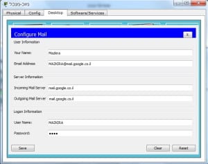 configure mail client of mazkira packet tracer